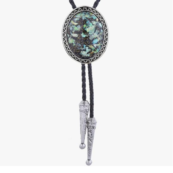 Unique Luminous Stone Native Bolo Tie - Picture 1 of 5